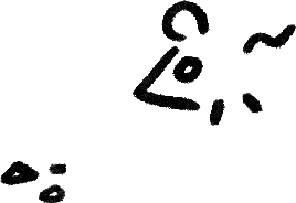 A mouse looking at some crumbs in a simple line art style